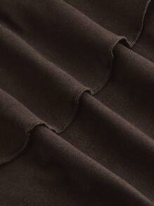 ROMWE J-Fashion Plus Size Women Cross Decorated Multi-Layer Halter Mini Dress, Punk Style - Brown - View 4