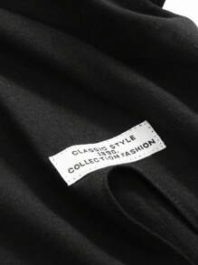 DAZY 字母贴片细节开衩下摆T恤学院风上衣 - 黑色 - 查看 3