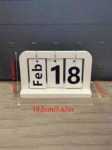 SHEIN 1 pièce Calendrier de bureau en bois simple, accessoire photo décoratif pour la maison, le bureau, la chambre d'étudiant, rentrée scolaire, fournitures scolaires