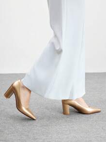 CUCCOO BIZCHIC Women's Elegant Minimalist Gold High Heels, Fashion Party Shoes - Champagne - View 4