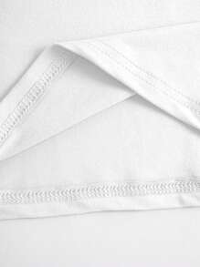 女士休闲金属球印花短袖 T 恤，夏季 - 白色 - 查看 3