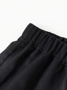 Summer,Holiday,TravelerYoung Boy Plain Minimalist Fashion Casual Long Pants, Suitable For Summer - Black - View 3