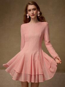 MOTF PREMIUM RUFFLE ZIPPER DRESS - Pink - View 6