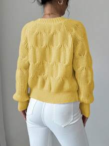 Elenzga 女士精致淡黄色蝴蝶结开衫