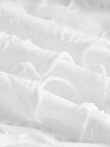 SHEIN ICON 性感纯色破洞低胸露背吊带短款上衣 - 白色 - 查看 4