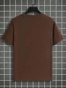 Manfinity Homme Plus Size Men's Simple Fashionable T-Shirt, Suitable For Summer