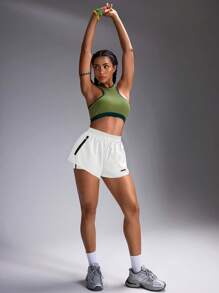 Powerista Women's Zipped Pocket Daily Fitness Sports Shorts Sweater Shorts