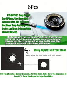 6pcs Gas Stove Protection Pads (10.6 In X 10.6 In ) Reusable, High Temperature Stable, Oil Resistant, Non Stick, Easy To Clean, Kitchen Accessories - Multicolor - View 10