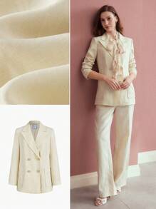 MOTF PREMIUM LINEN STRUCTURED DOUBLE BREASTED BLAZER