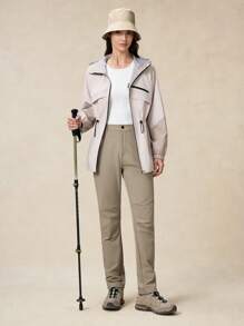 OutZeal Pantalones para senderismo de mujer con ajuste delgado y elástico, resistentes al agua, con múltiples bolsillos, resistentes al desgarro, de nailon, para primavera