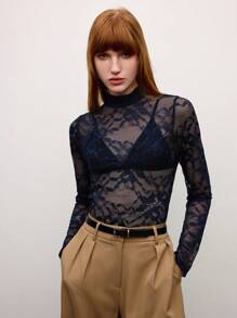 BizChic 2025年夏季新款海军蓝性感蕾丝领衬衫，时尚休闲日常穿着，适合海滩度假、婚礼宾客、乡村音乐节、早午餐、机场通勤，139S Old Money 斯德哥尔摩风格美国独立日 - 藏蓝色 - 查看 7