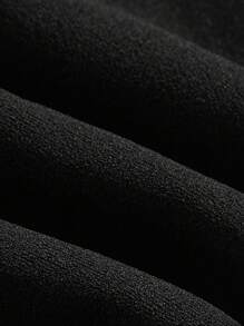 CovetEZ Leggings de cintura alta de unicolor de talla grande, para primavera/verano - Negro - Ver 5
