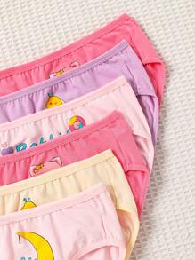 6pcs/Pack Young Girl' Cute Animal Print Cotton Triangle Panties - Multicolor - View 4