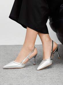 CUCCOO BIZCHIC Sandalias de tacón alto elegantes y de moda con decoración de rhinestones