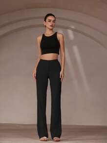 Aveloria Modichic Young Sexy Lady's Flared High Waist Pants - Black - View 4