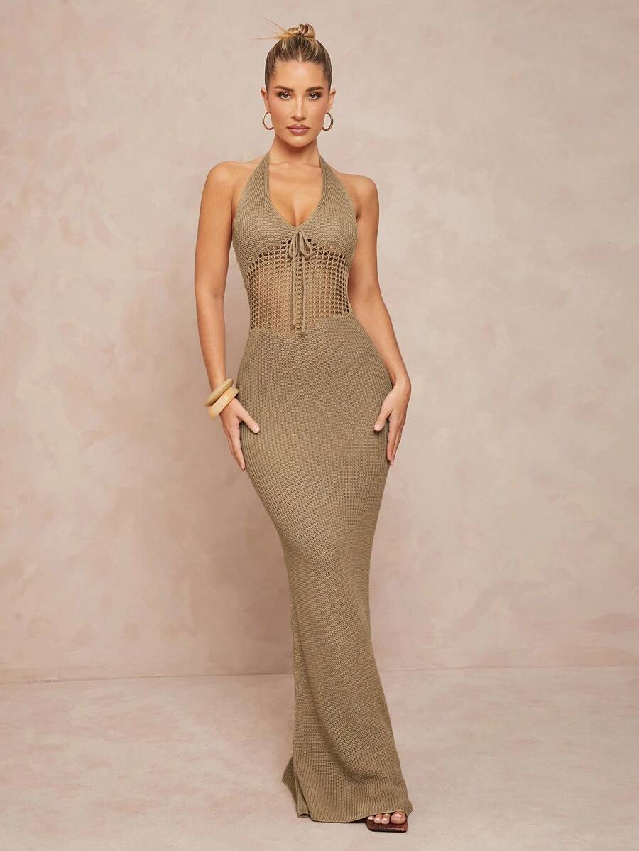 Lumalex Spring Swimsuit Swimwear Swim Cover-Up Bikini Set Outing Summer Swimsuit Swimwear Swim Vacation Easter Bohemian BOHO Sea Beach Hot Outdoor Richly Layered Wedding Season Banquet Coming Of Age Ceremony Beach Seaside Women's Sexy Hollow-Out Knitted Patchwork Backless Dress