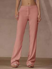 Aveloria Modichic Sexy Young Lady's Low-Rise Wide-Leg Suit Pants, Style - Watermelon Pink - View 1