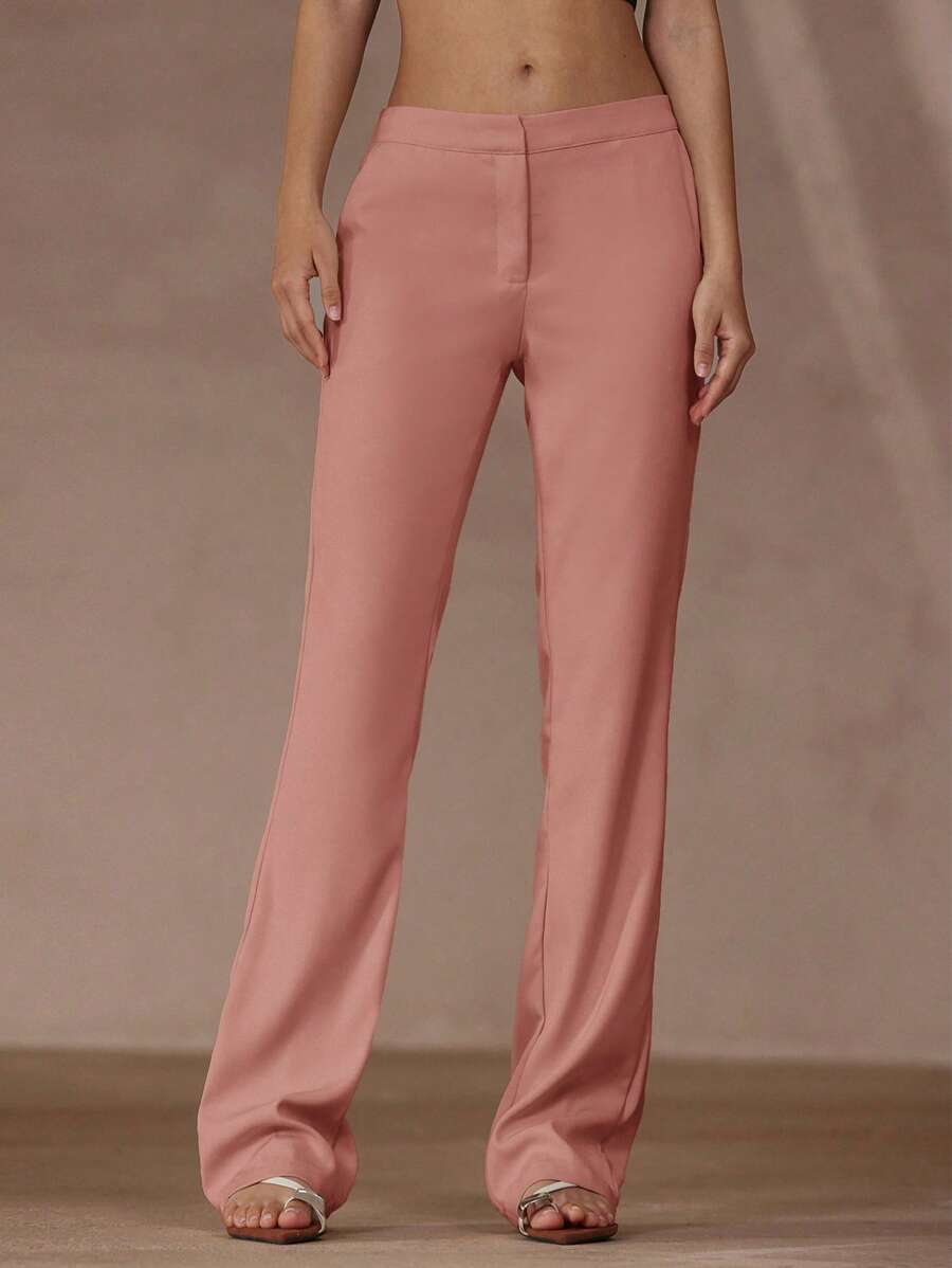 Aveloria Modichic Sexy Young Lady's Low-Rise Wide-Leg Suit Pants, Style - Watermelon Pink - View 1