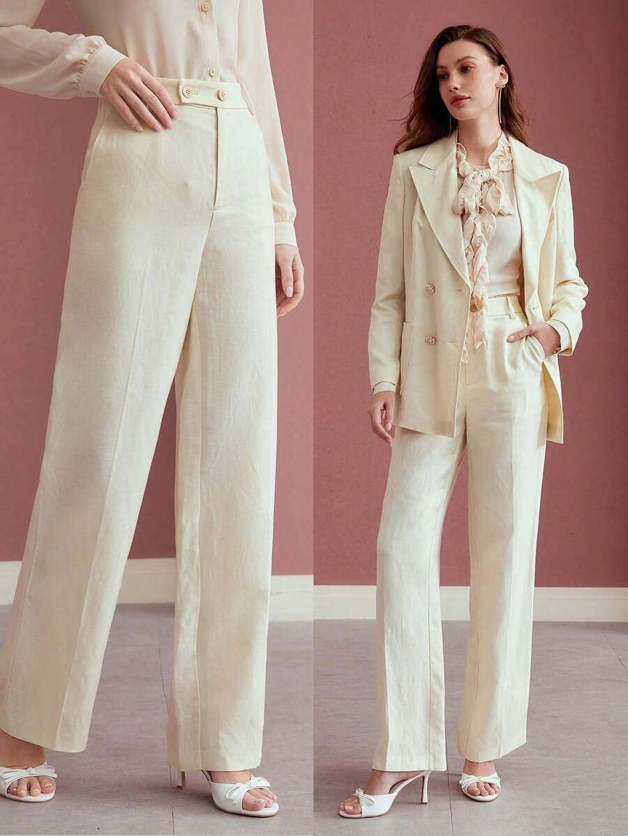 MOTF PREMIUM Pantalones de traje con bolsillos en diagonal con pinza