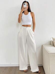 Chiquease Women's French Elegant Vacation Bamboo Texture White Pants Fall Cloth For Women - Beige - View 6