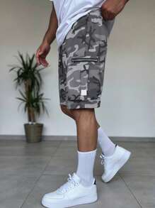 Manfinity EMRG 男士夏季休闲迷彩印花工装短裤 男士迷彩短裤