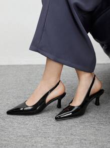 CUCCOO BIZCHIC Black Pointed Toe Women High Heels, Simple Commuter Versatile Pumps - Black - View 1