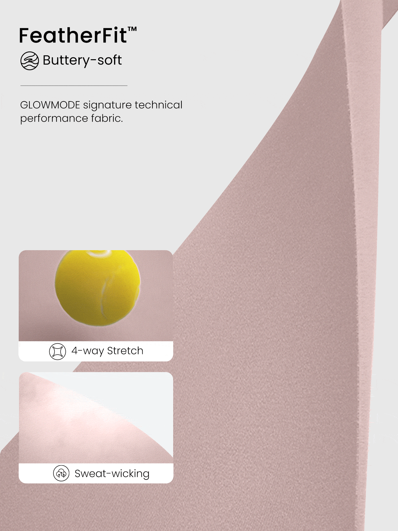 GLOWMODE FeatherFit™ Strappy Back Sports Bra Tank Top Low Impact Yoga Daily Fall Winter - Dusty Pink - View 4