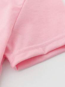 Bộ 6 món/Bộ áo thun tay ngắn in chữ cơ bản dễ thương họa tiết da báo, trái tim, máy ảnh, hoa và quần short cho bé gái - Nhiều màu - Xem 3