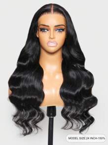 TrueHD 5x5 Thin HD BlendAway™ Pre Cut Pre Plucked Bleached Knots Lace Closure Glueless 3D Body Wave Affordable Wig ByeBye-Knots Match All Skin Tones 100% Human Hair - SNatural - View 5