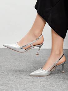 CUCCOO BIZCHIC Sandalias de tacón alto elegantes y de moda con decoración de rhinestones