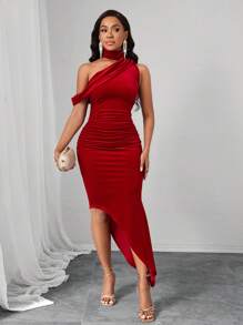 SHEIN Lady 春夏秋冬优雅办公室聚会新年女士连衣裙 - 黑色 - 查看 6