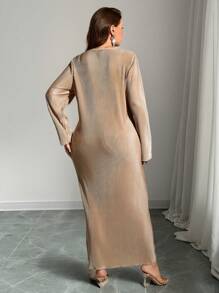 SHEIN Privé Vestidos de mujer de talla grande, vestidos elegantes, vestidos largos de fiesta, vestido de diosa griega vestido dorado, vestido de fiesta vestido beige de mujer vestido de vacaciones falda de hada - Dorado - Ver 2
