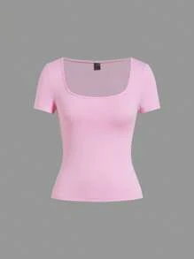 SHEIN EZwear 4 件装女士休闲简约纯色针织 T 恤 - 彩色 - 查看 11