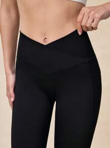 OutZeal Sweat Wicking Crossover No Front Seam Pocket Flare Pants - Black - View 8