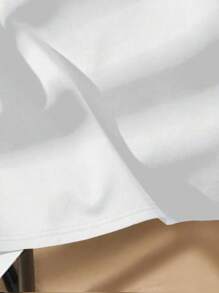 Custom Minimalist Casual T-Shirt, White Crew Neck Short Sleeve Portrait Print T-Shirt, Women's Loose Summer Casual T-Shirt - Vintage Urban Style, Cam - 白色 - 查看 4