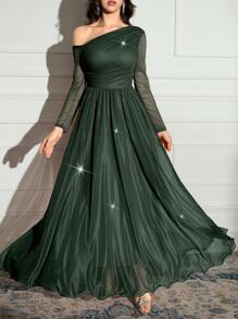 Modelyn Women's Long Dress, Minimalist Style Suitable For Summer - Dark Green - View 6