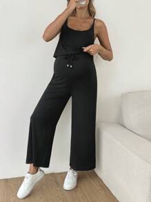 SHEIN 可调节肩带哺乳连体衣，简约时尚的设计，适合夏季