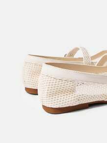 Styleloop Women's Casual Round Toe Flat Beige Woven Mesh Fabric Fashionable Simple Comfortable Breathable Buckle Strap Flat Shoes, Bohemian Style, Suitable For Vacation, Music Festival, Party - Beige - View 10