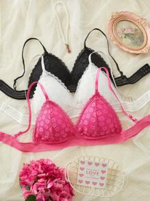 3pcs/Set Women Wireless Lingerie Bras Set - Multicolor - View 3