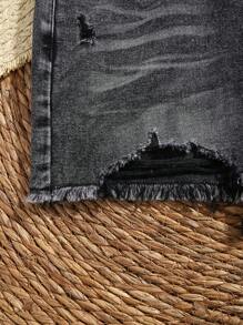 Soleia Shorts vaqueros para mujer, shorts ajustados casuales de vacaciones, shorts occidentales de verano de estilo rave festival Y2K negros para shorts negros de verano, shorts vaqueros para mujer, shorts de culo alto de cintura alta - Negro - Ver 6