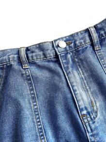 SHEIN Teen Boy Fashion Casual Color Contrast Stitch And Cargo Pocket Design Blue Denim Loose Straight Leg Boys Jeans For Dailywear And Boys Outfits Fall Clothes - Blue - View 5