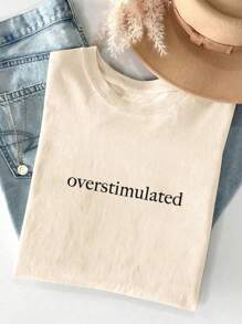 INAWLY Plus Size Round Neck Short Sleeve T-Shirt, Simple & Fashionable, Suitable For Summer - Apricot - View 1