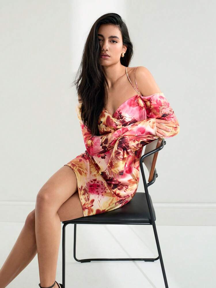 SHEIN Maija 2025 Spring & Summer New Style Casual & Fashionable Comfy Mini Dress For Women