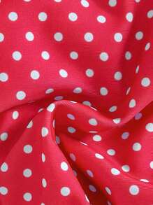 SHEIN Swim Random Polka Dot Print Spaghetti Strap Triangle Bra And High Cut Bottoms Women 2 Pieces Swimwear, Cute Summer Beach Holiday Style Bikini Set