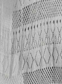 SHEIN Clasi Chaqueta tipo cárdigan casual de media longitud con cuello en V hueco y manga larga, de unicolor y tejido ligero para protección solar, para mujer de talla grande, para primavera/verano - Gris Claro - Ver 7