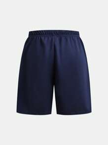 SHEIN 2pcs Tween Boy Casual Sports Pattern Fabric Round Neck Short Sleeve T-Shirt And Shorts Set, Suitable For Commuting, School, Daily Casual, Sports, Running, Basketball, Outdoor Activities, Spring/Summer - Blue - View 4