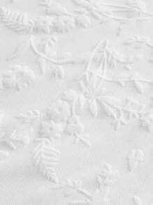 SHEIN ICON 女士短款花卉植绒吊带背心 - 白色 - 查看 3