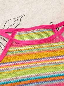 SHEIN 年轻女孩夏季新款仿羊毛吊带背心和流苏下摆宽松短裤配腰带套装，休闲复古