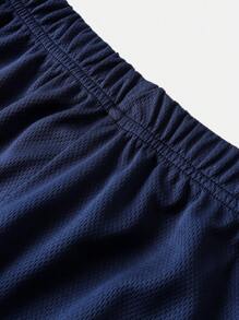 SHEIN 2pcs Tween Boy Casual Sports Pattern Fabric Round Neck Short Sleeve T-Shirt And Shorts Set, Suitable For Commuting, School, Daily Casual, Sports, Running, Basketball, Outdoor Activities, Spring/Summer - Blue - View 7