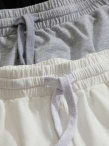 SHEIN EZwear 3 件装女式休闲运动短裤（带口袋） - 彩色 - 查看 5